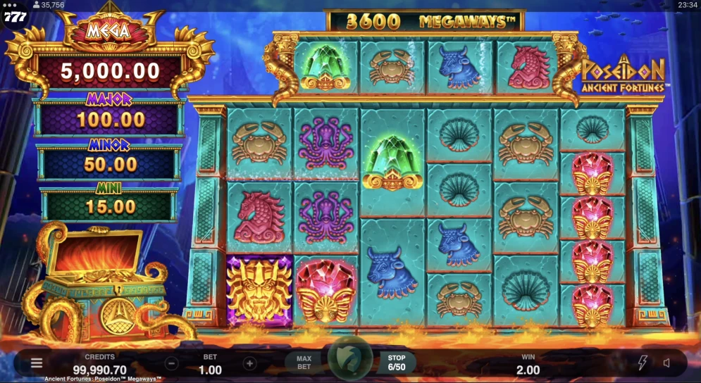 Ancient Fortunes Poseidon Megaways