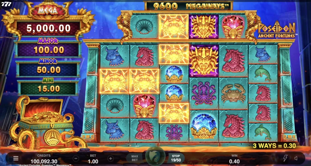 Ancient Fortunes Poseidon Megaways Slot